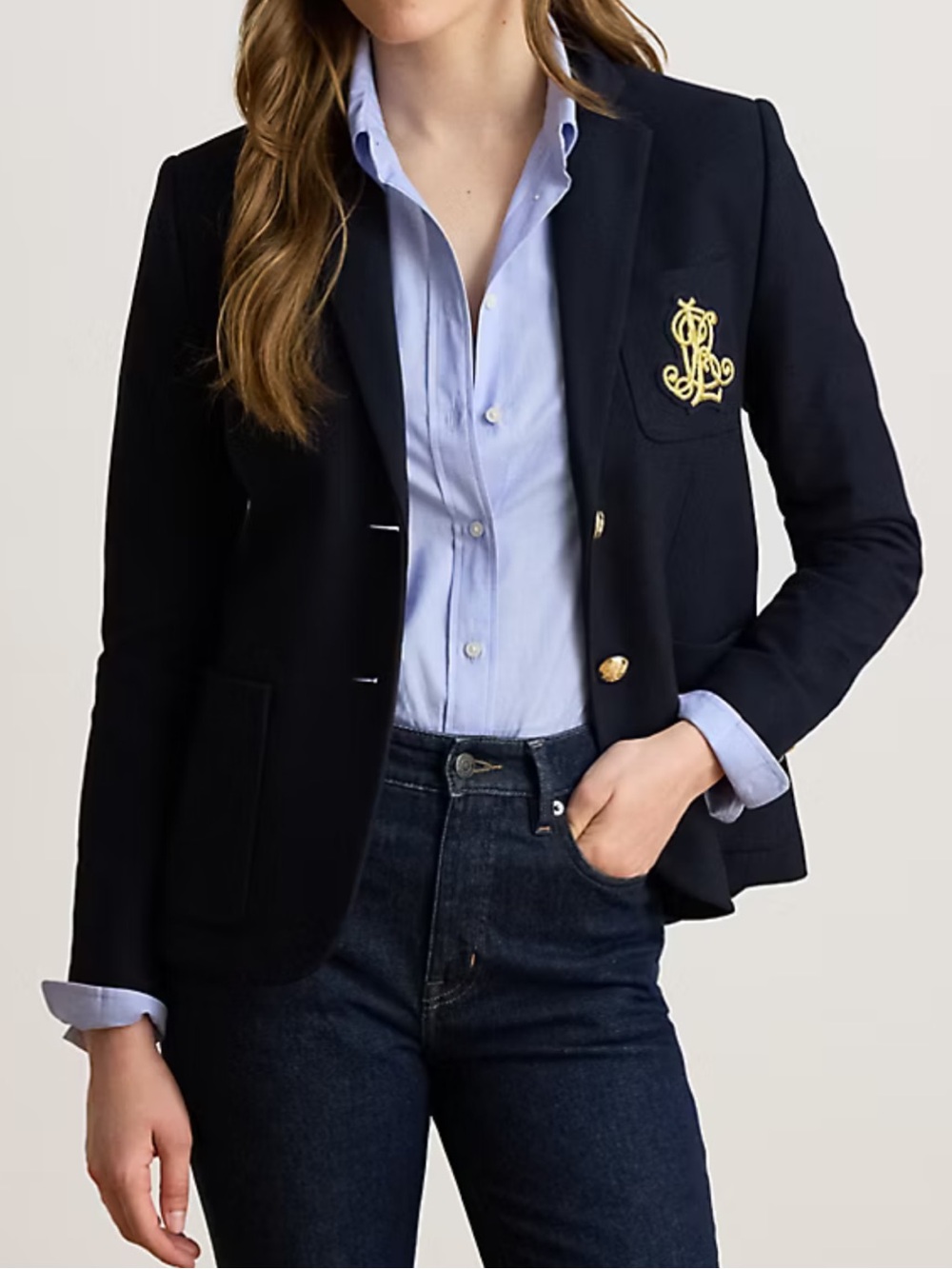 Ralph Lauren Bullion Jacquard Navy Blazer Size XS